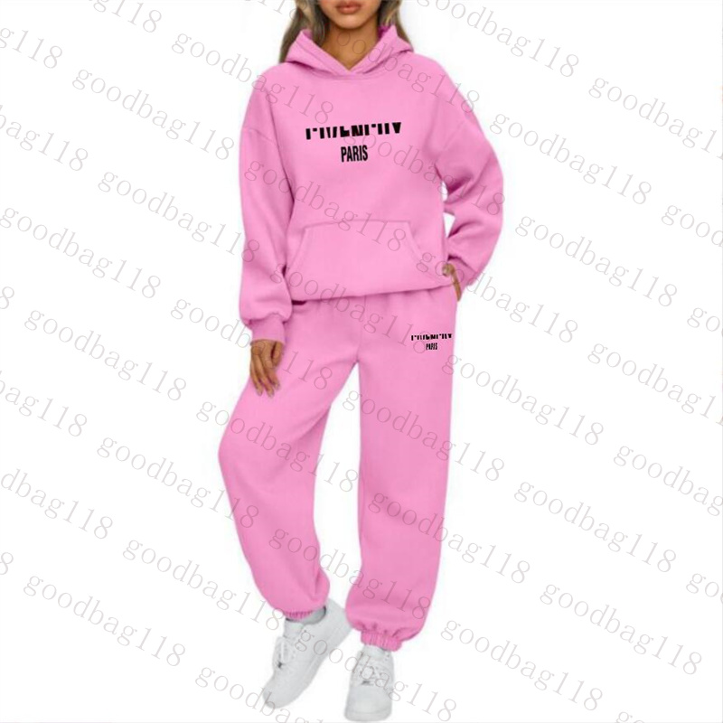 Designer Women Tracksuits Pink 2 Pieces Set Sweatsuit Female Hoodies And Pants Plus Size Pullover Sweatshirt Ladies Loose Jumpers Woman jogging suit