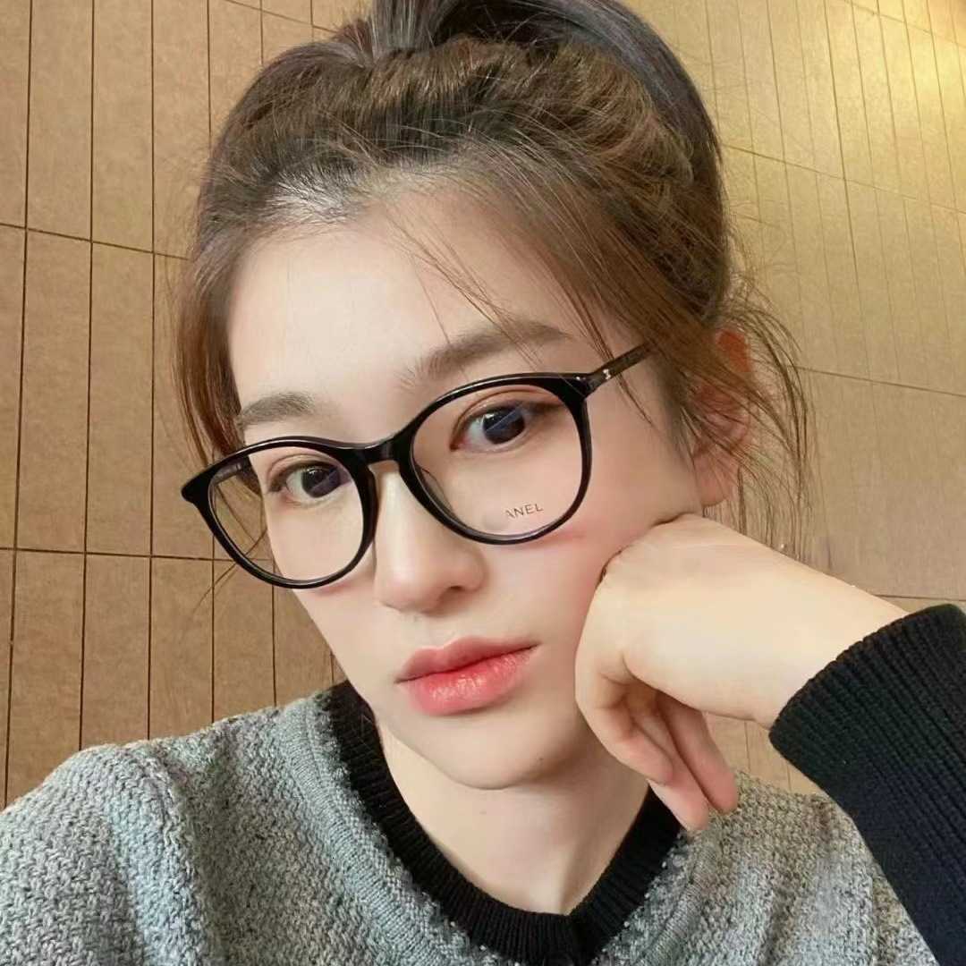 Classic designer fashion sunglasses 2024 New Myopia Glasses for Men and Women Slim Small Fragrant Black Frame 3432 Can be Paired with Degree Anti Bl