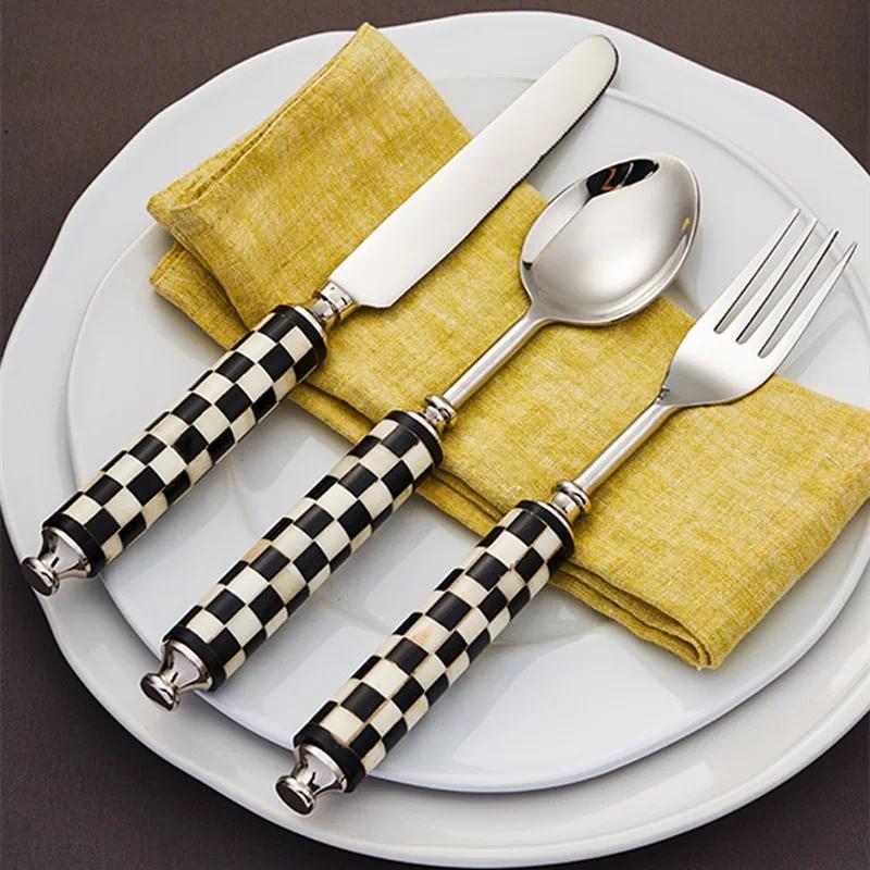 Stainless Steel Dinner Knife Fork Spoon Set Home Kitchen Flatware Sets Food Cutlery Kit Tableware Dinnerware Dinner Service-image-1082793724