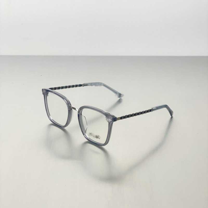 Classic designer fashion sunglasses 24 new 3439 frame ins style plain color can be matched with myopia chain mirror legs anti blue light flat
