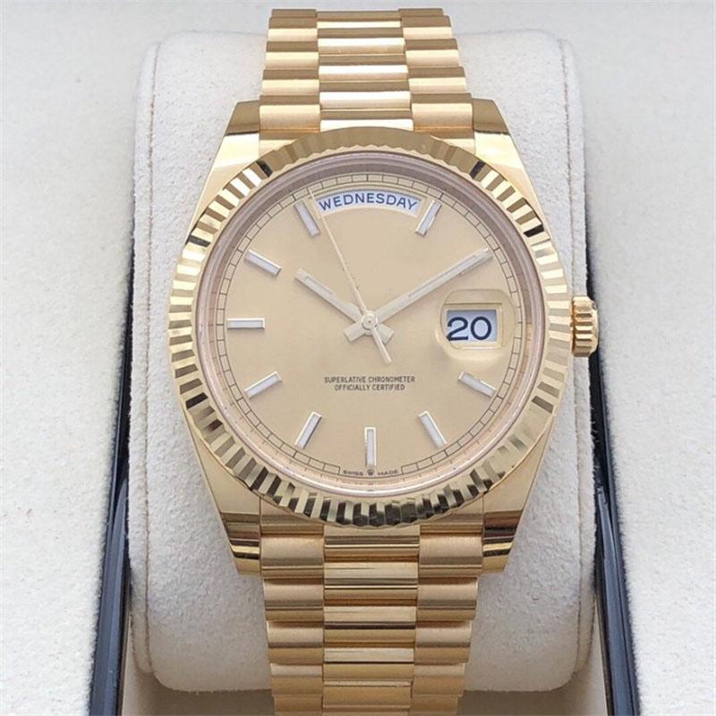 With Box Papers high-quality Watch 40mm 18k Yellow Gold Movement Automatic Day-Date 228235 228238 228239 Bracelet ewf Clean Mens Watches 69 dbf