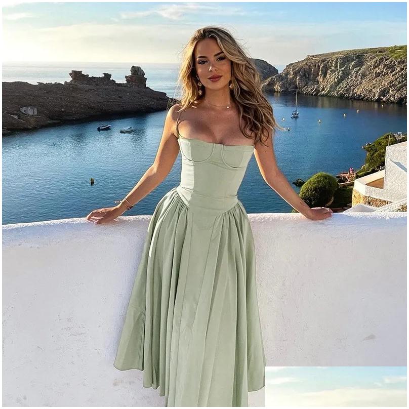 Housed Of Cb Dress Luxury Designer Dress Casual House Summer Dress Vestido Womens Clothes Skirt French Vintage Maxi Court Style Housely Of Cb Women