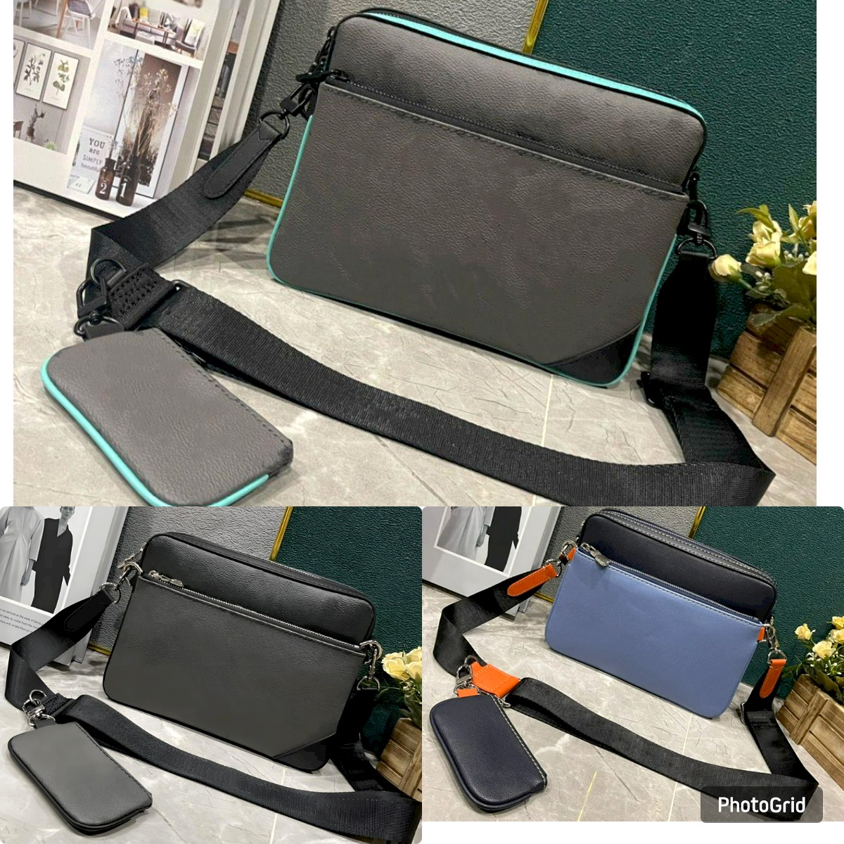 Sac de concepteur de luxe Crossbodybody Men Trio Hands Sac à main Sacs de taille Eclipse Inverse 3 PCS TOTE CROSS BODLAGS Purse Messager Fannypac