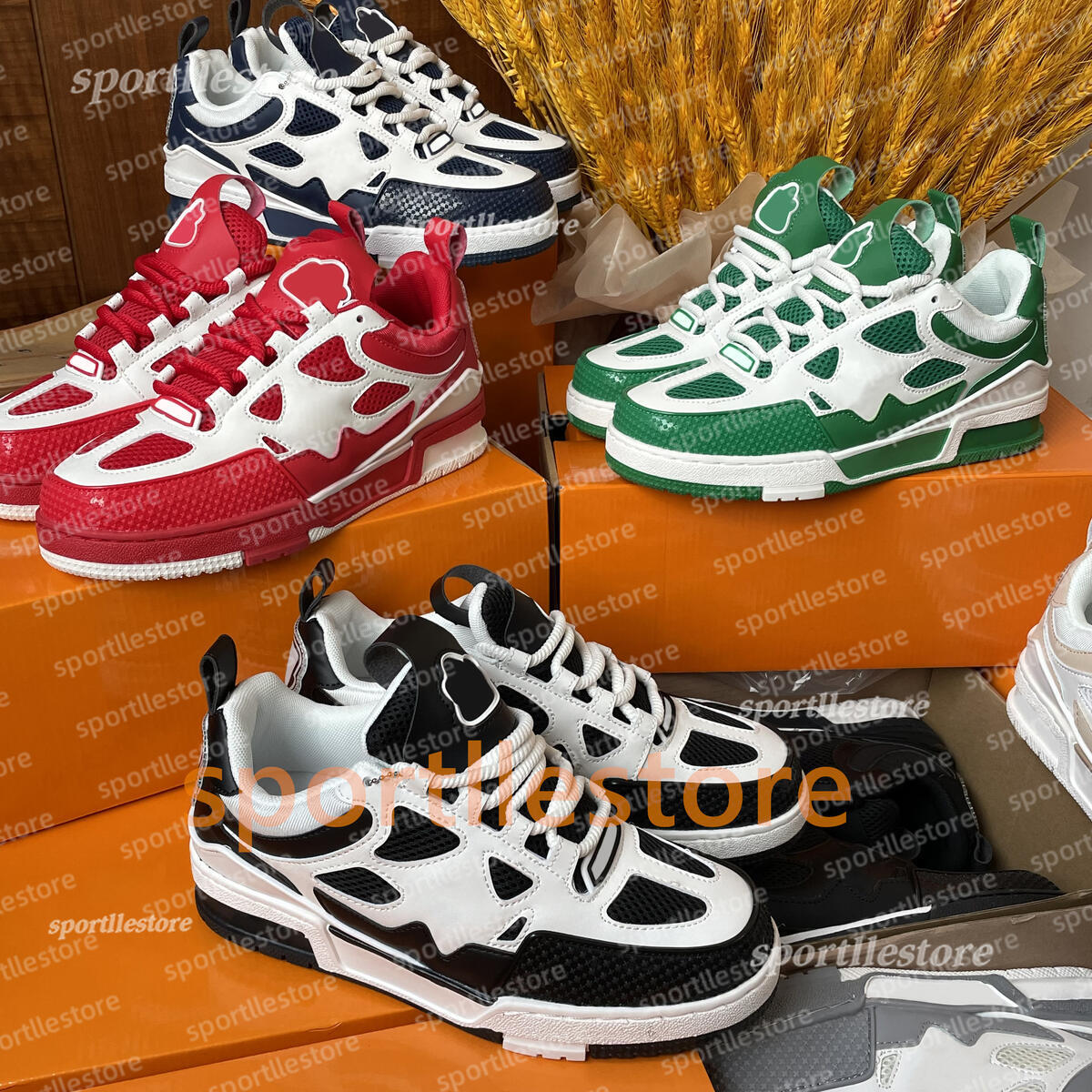 Chaussures de créateurs baskets Virgile Femmes Chaussures décontractées Voyage en cuir Sneakers à lacets Cow Hide Fashion Trainers Ladies chaussu