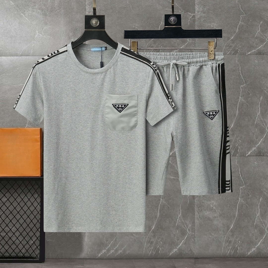 GG-P-R-A Designers Tracksuits Brands Mens Cotton Short Sleeve Shorts 2-piece Set Tops Sweatshirts Suits Men Shirts Tracksuit Track Sweat Suit Swe-image-837568486