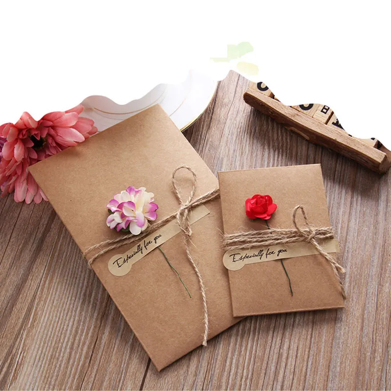 Holiday Cards Dried Flowers Greeting Cards Handmade Vintage Kraft Blank Note Card Thank Notes Mothers Day Cards Bulk Happy Spring Cards LL K26031-image-1098003858