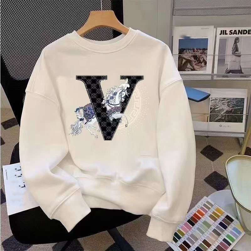 Autumn and winter new presbyopic letter Jacquard lazy relaxed round neck sweater for men and women with the same sweater M-5XL8