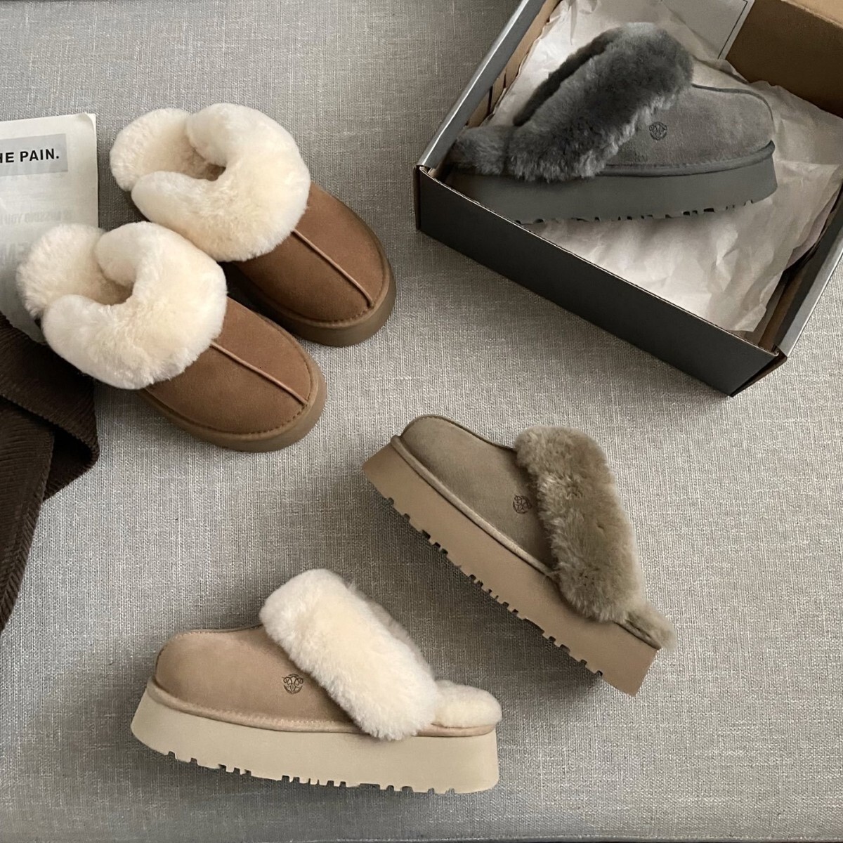 new model New women s snow boots with wool lining and sheepskin short designed for autumn winter thick warm cotton shoes height increasing