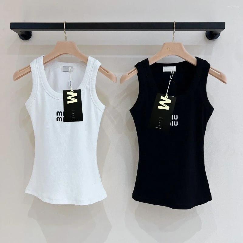 Tide Débardeur Femme Marque Mode Imprimé Lettre Bretelles Polyvalent Gilet Ajusté Été Sans Manches Base Streetwear