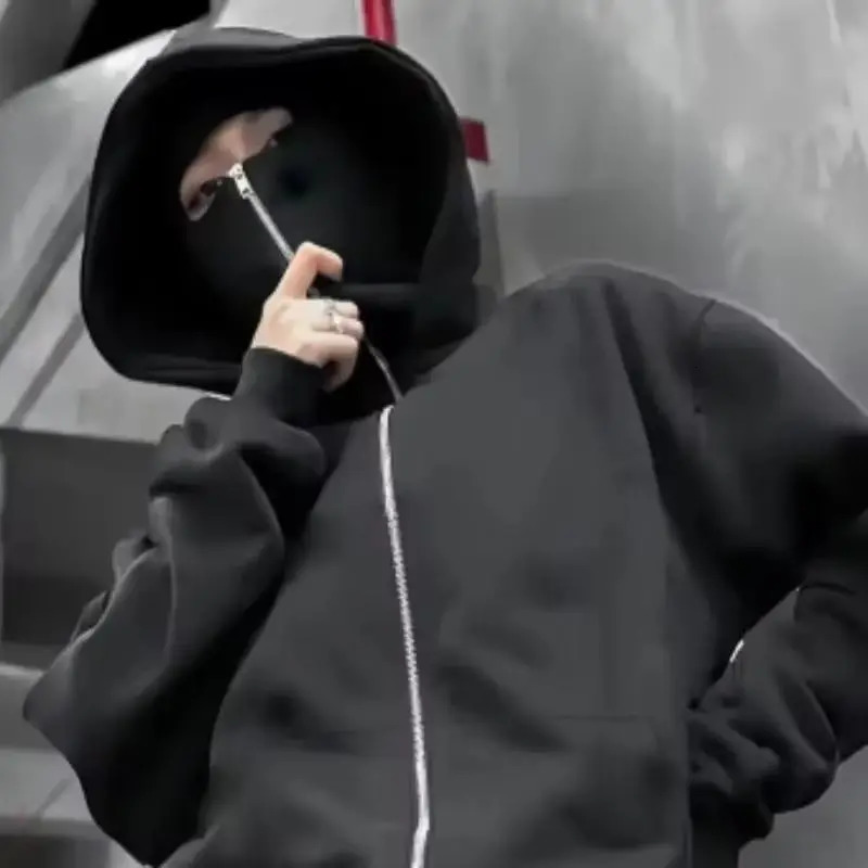 Mens Winter Hoodie with Balaclava Face Mask Zipper n Sports Jacket for Outdoor Activities Hiking Travel Running Sweatshirt 251031