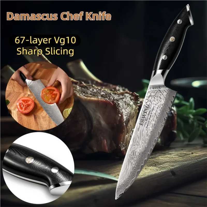 Kitchen knives Damascus Chef Knife AUS10 Steel 67layer Vg10 Sharp Slicing Meat Knife He Cooking Tools Fish Meat Cutting Cleaver Tool Y251103-image-1082929152