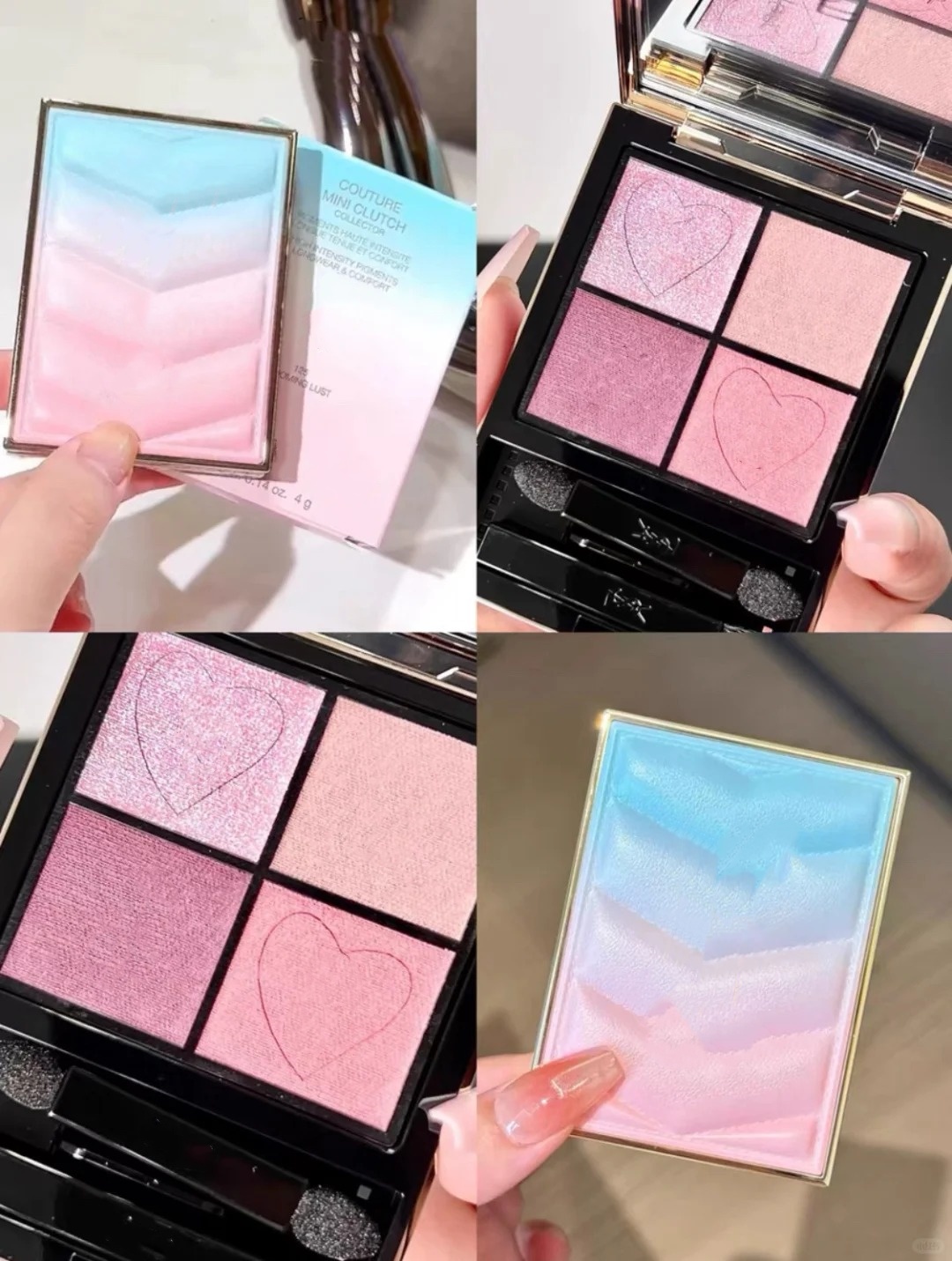 Professional Brand Couture Mini Clutch Makeup Macaron gradient Eye shadow 4 Colors Matte Eyeshadow shadows palette with brush