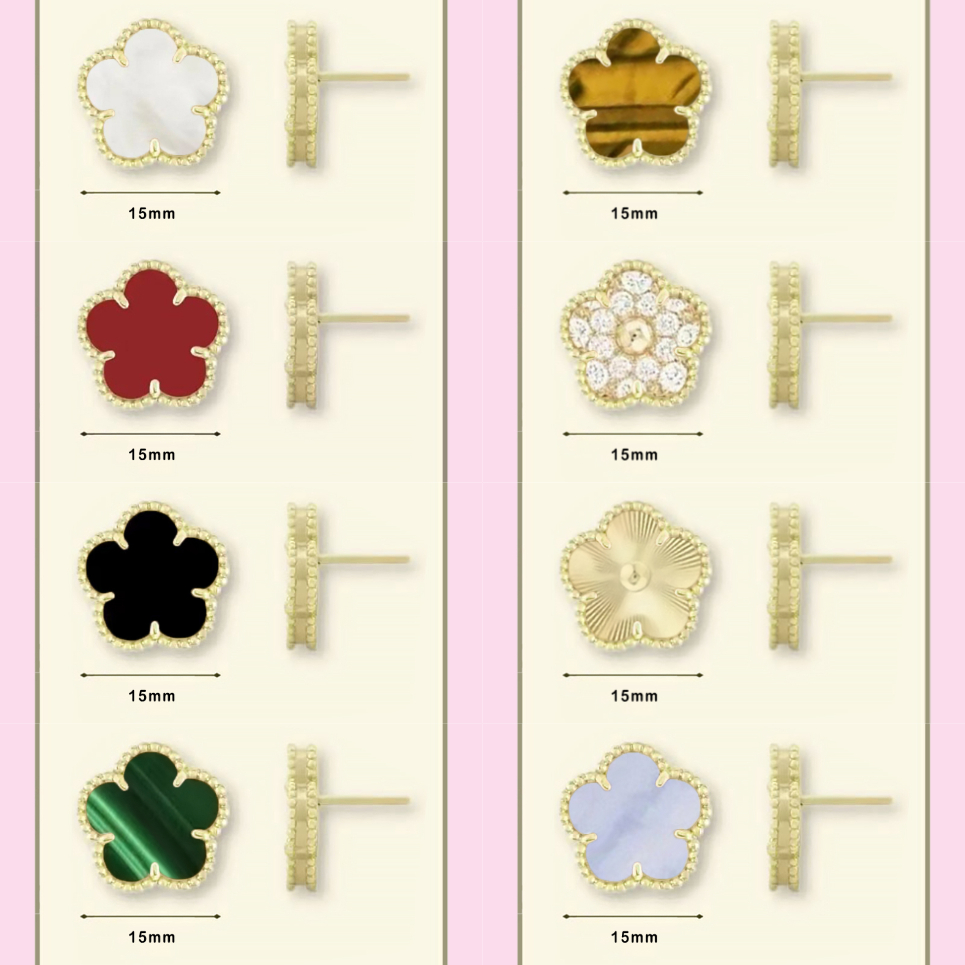 earrings designer designer earrings for woman gold earrings 15mm clover earrings mother of pearl lucky flower earrings moissanite earrings pearl-image-1082842547