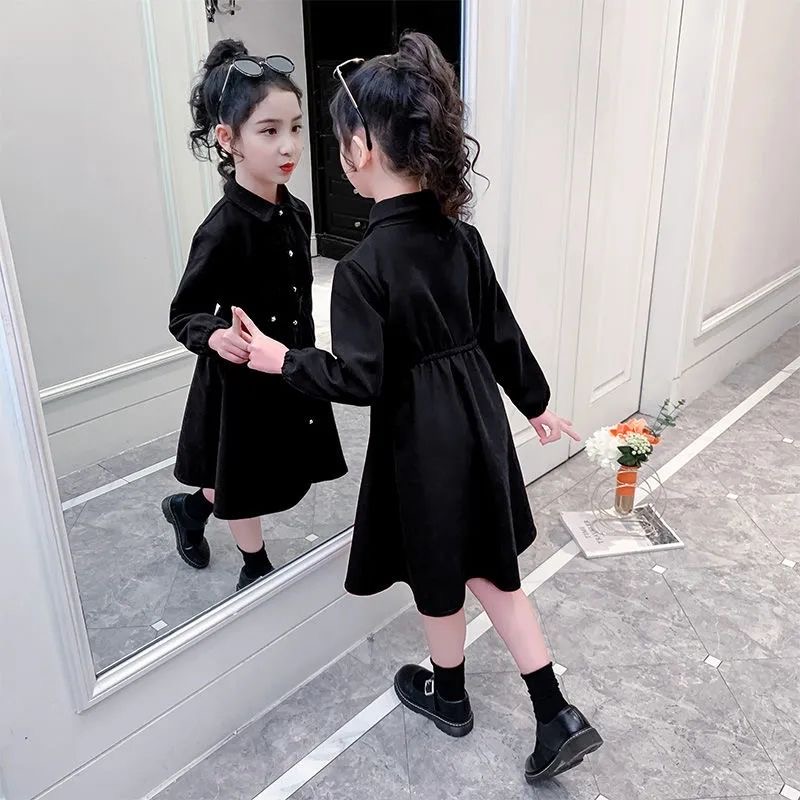 D609 Girls&#039; dresses, new spring and autumn styles, fashionable princess dresses for junior high school girls.-image-1082921999