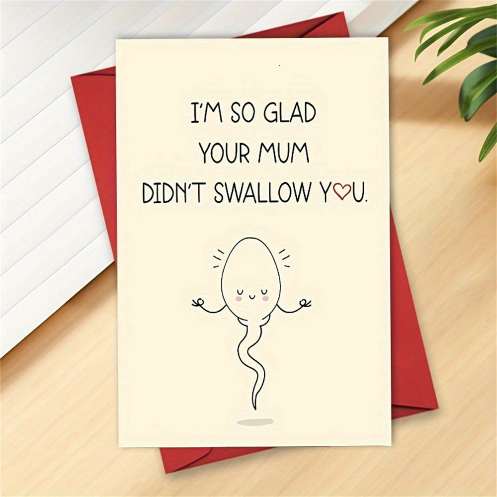 Cheerin greeting card with envelope - his or her funny greeting card - funny birthday card boyfriend anniversary card 250402 K260318-image-1098005848