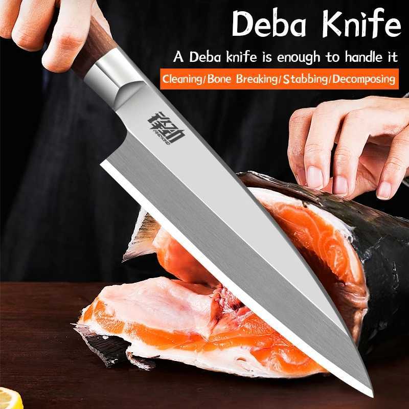 Kitchen knives FINDKING Knife 65 inch Sushi Deba Kitchen Knife Japanese Sashimi Knife Sour Twig Wood Handle Fish Fillet Slicing Salmon Knife Y251-image-1082929659