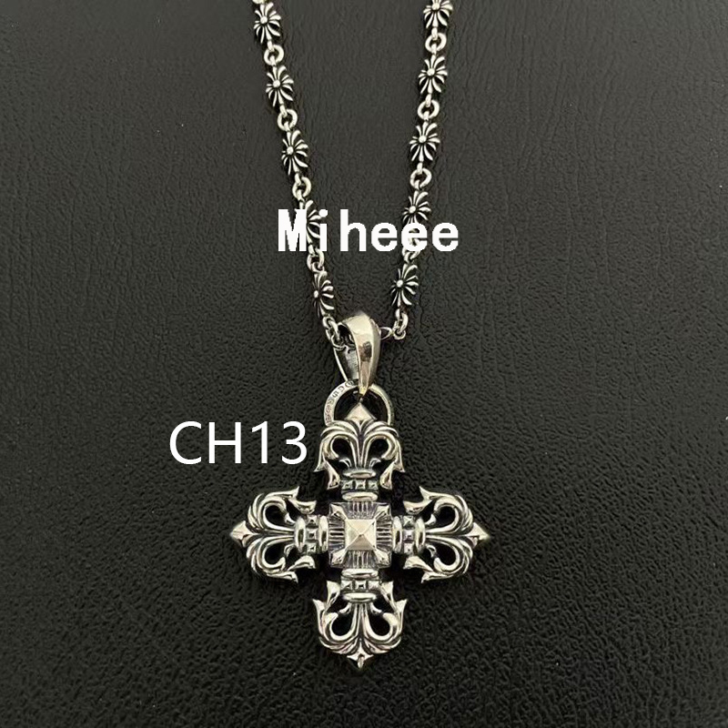 2025 Boat Cross Necklace Bold Letter Cross Women Chromers Necklaces Designer Brand Flower Pendant Plated Chain Men heartly Jewelry moissanite diamon