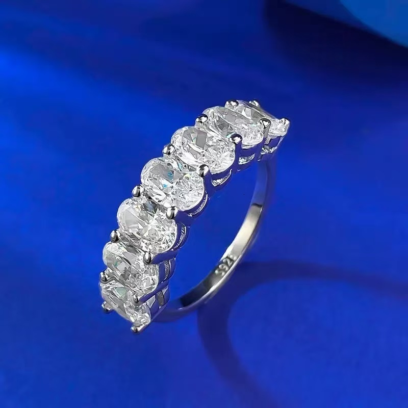 Fine Custom 18K 14K 10K Gold Anniversary Band D Color Oval Cut Hpht Igi Certified Lab Grown Diamond Ring Jewelry for Girls