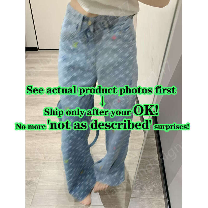 Womens Designer Luxury Gradient Color Jeans Jacquard Embroidery LouLogo LouJeans LouClothing Straight Leg Casual Daily Streetwear Fashion Denim Pant