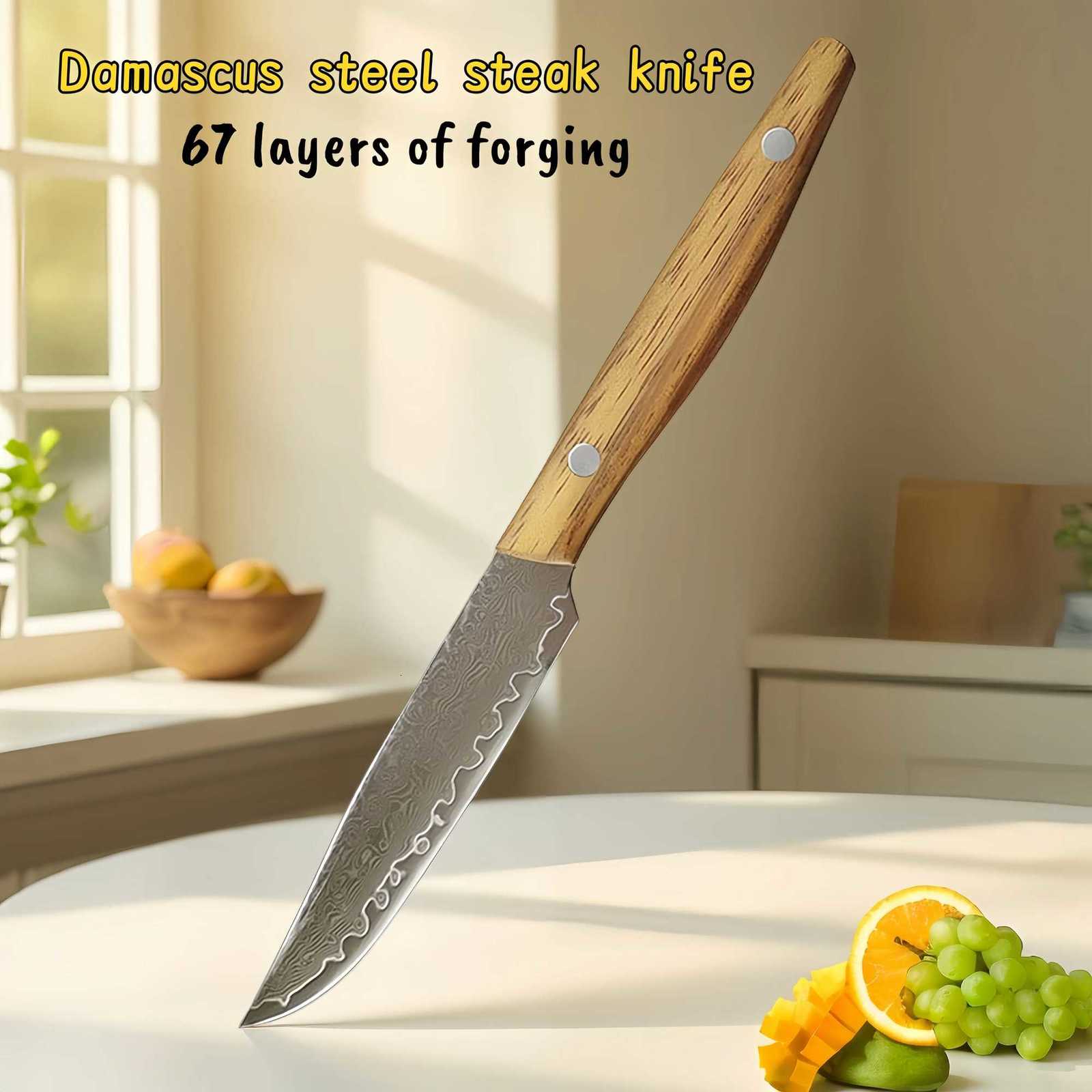 Kitchen knives 4 Inch Paring Knife With Cover Damascus Steel Blade Sharp Peeling BBQ Cleaver Utility Kitchen Knife Wood Handle Cooking Tools Y251-image-1082928687