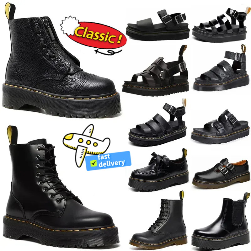 Designer boots men women thick soled leather boots real leather winter ferret boots sandals smooth black sneakers ankle classic outdoor shoes-image-861000417