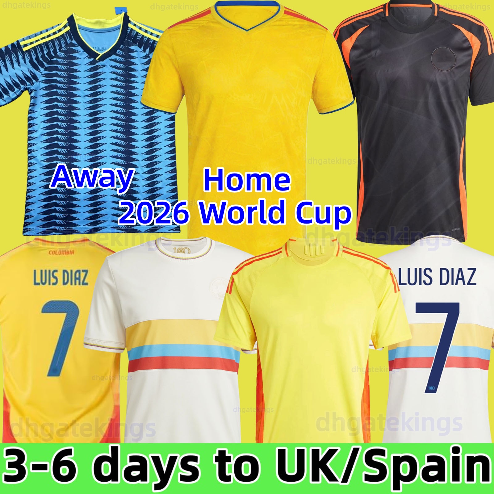 2025 2026 Maillot de football du centenaire de la Colombie 100 ans anniversaire 26 27 James L.DIAZ J.LERMA Copa America Home Away Men Kids Kit Fo
