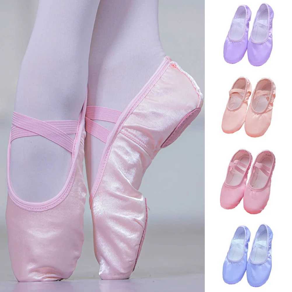 Enfants Danse Filles Chaussures De Ballet Respirant Satin Toile Semelle Souple Ballet Danse Filles Femme Ballerine Yoga Gym Chaussures De Danse Z