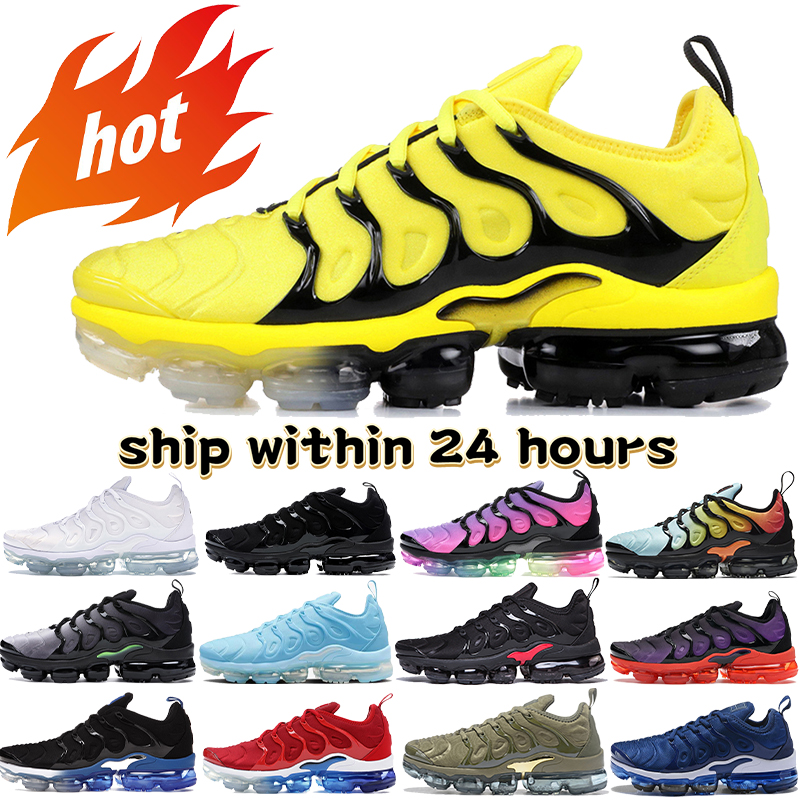 Chaussures de sport de luxe Hommes TNS Formateurs Plus Chaussure de course Sneaker en cuir Noir Métallisé Or Rouge Cool Gris Bleu Blanc Rose Femm