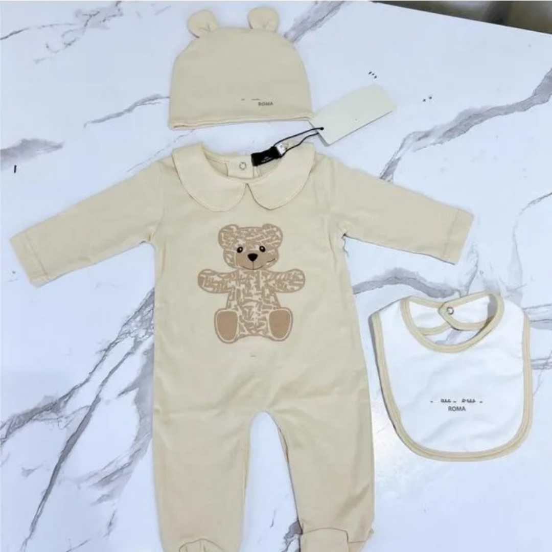 Fashion designer Kids Clothing In stock newborn kids Rompers baby Boys girls print pure cotton Sweat absorption comfort Long sleeve jumpsuit Kids-image-1083115220