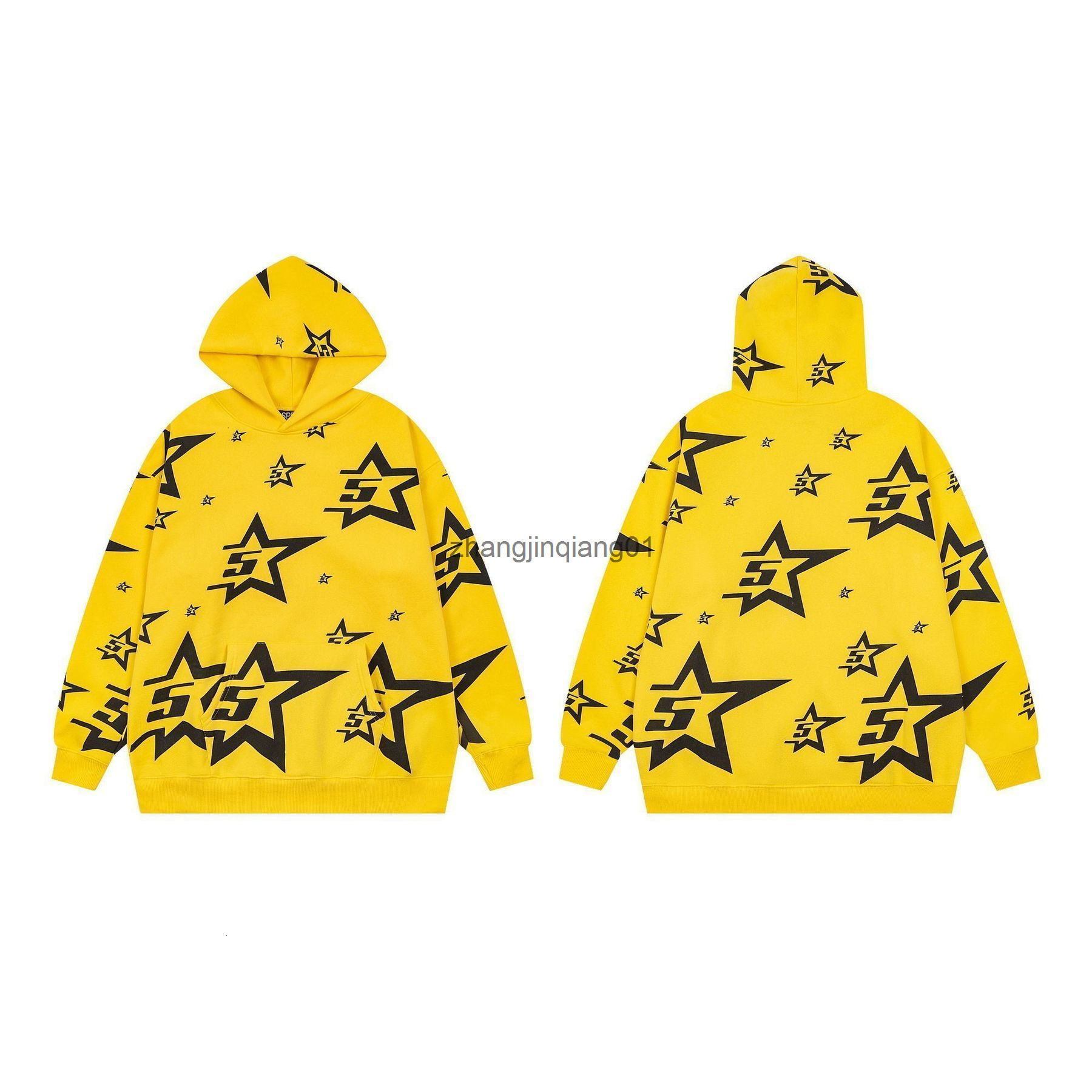 Designer Spider Hoodie Spring Winter Cotton Vintage Luxury Fashion Foam Printing Yellow Star Fluffy Hoodie Womens Mens Sweatpants Sweater Jackets T
