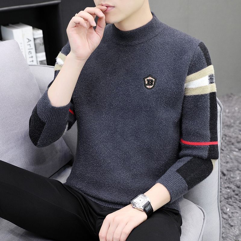 mens hoodies european and american fashion trendy color stamping casual sweater light luxury handsome highend versatile top asian size