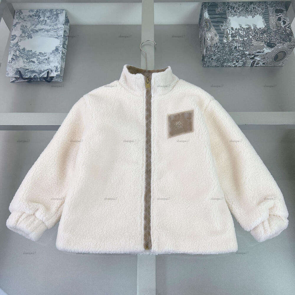 Brand Lamb wool coat Standing collar design boys girls Jacket kids designer clothes autumn child outwear and hat A235X07N062-image-1083044611