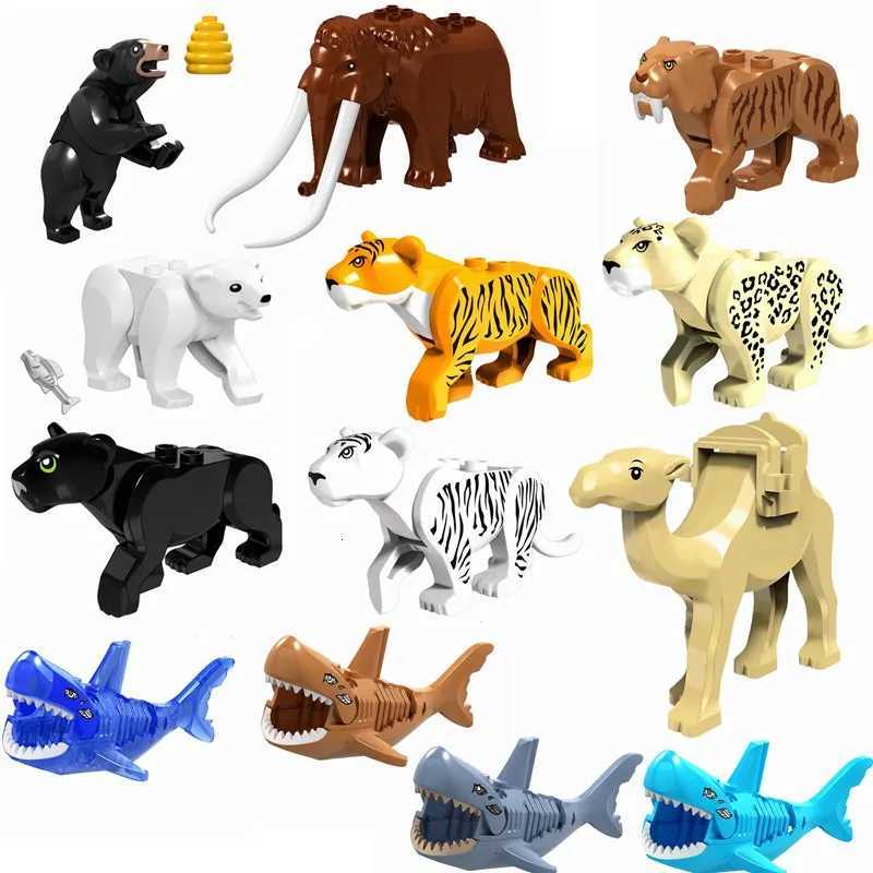 Locking Dinosaur Animals Tiger Leopard Polar Bear Elephant Shark Black Camel Building Blocks Toys For Children Animal Locking K260311-image-1097060560