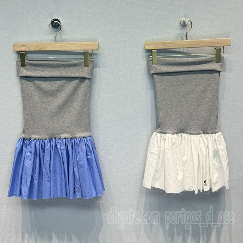 Mini-jupe en popeline de luxe pour femmes, robe brodée sans bretelles, Sexy, y2k, vacances d'été, dîner