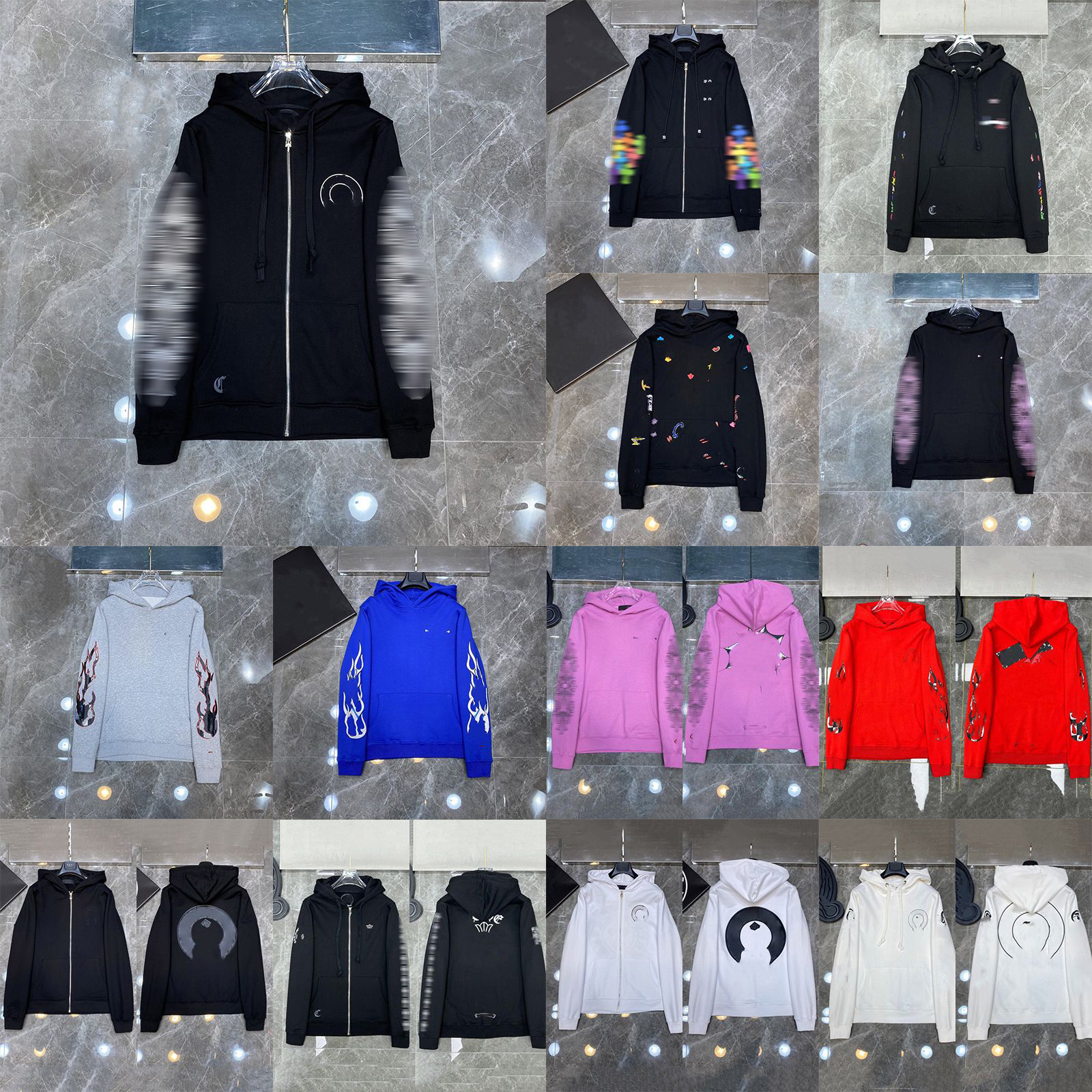 Designer Mens Embroidery Letter Print Luxury Zip up Hoodie Classic Retro Washed Sweatshirt Men Women