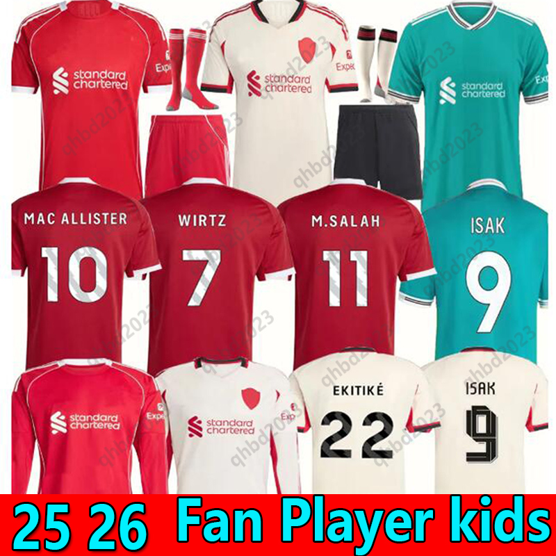 25 26 football kits Mohamed Salah wirtz ISAK football jersey Ekitike SZOBOSZLAI MAC ALLISTER VIRGIL camiseta GAKPO Mamardashvili Kerkez Frimpong-image-898218103