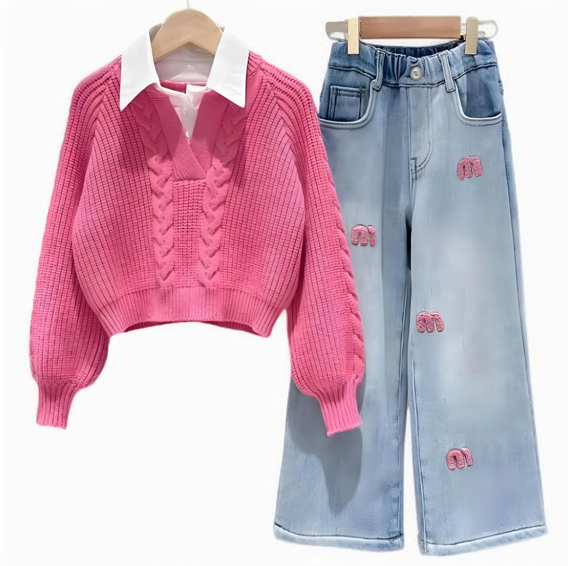 2026 New Designers Girls Sets Sweater Jeans Brand perfume Girl Set Luxury Clothing Hoodies 12 High Quality Kids Tops Trousers For Autumn Size cologn