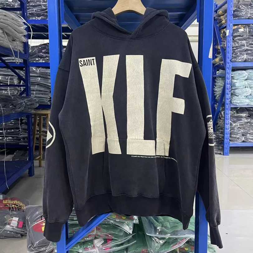 25ss Saint Crked KLF Exhibition Limited Hoodie Men Women Blk Classic Projector Print Sweatshirts Washed Blk Pullovers L261014a