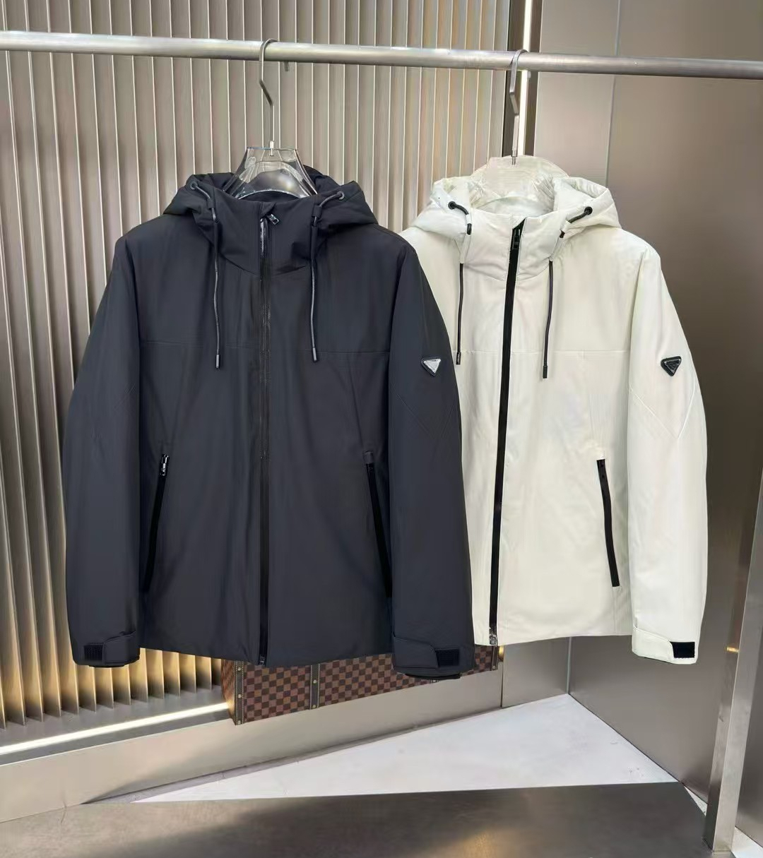 Designer Inverted Triangle Brand Early Winter Lightweight Series Down Parka Softshell Jacket with Plush Duck Down Fill and Soft Touch Fabric