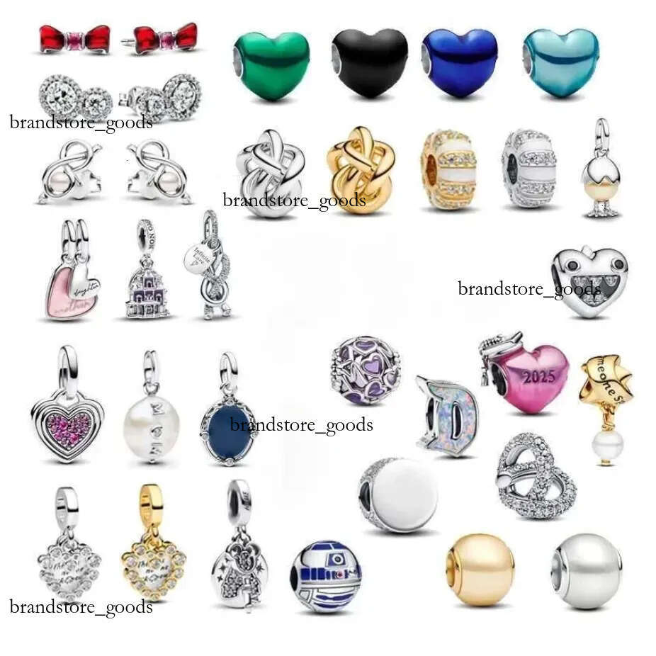 Sterg Sier 2025 Mother's Day All Kinds Of Heart Charms Bead Pendant Fit Necklace Bracelet DIY Jewelry For Mom Women Gifts 63-image-1083035640