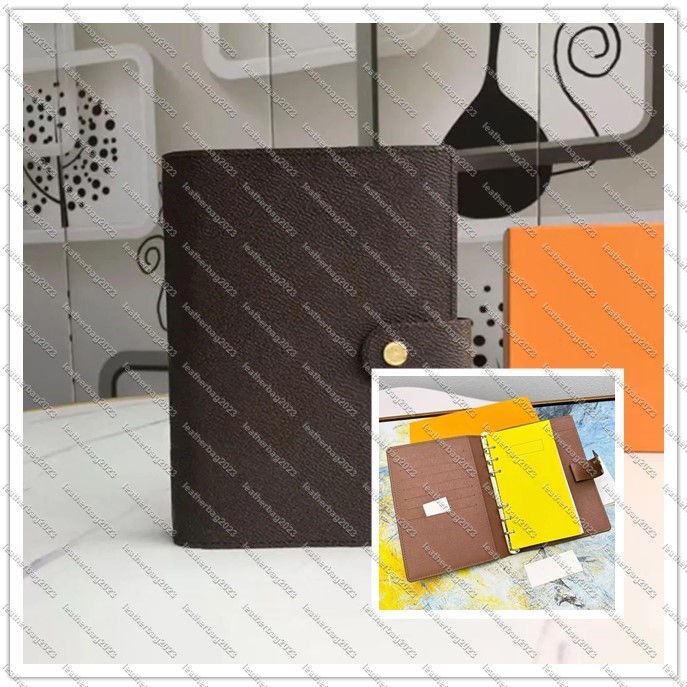 Luxury Large DESK RING AGENDA COVER Holders Business Notebook Diary Protective Case Card Holder Wallet Desktop Designers Notepad With Box-image-921001005