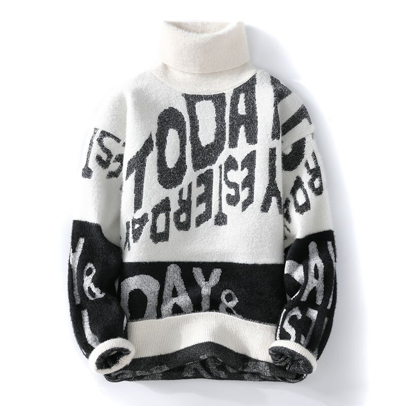 Men's Sweaters Designer Turtleneck High Collar Pullovers Male Autumnr And Winter Knitwear Quality Korean Fashion Clothes Y2k Knit Sweater