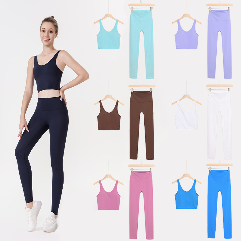 newest yoga set designer yogawomen sets leggings pants fitness vest solid alignes yoga suits multicolor lady yoga sets woman outfit sports suit b-image-1083257258