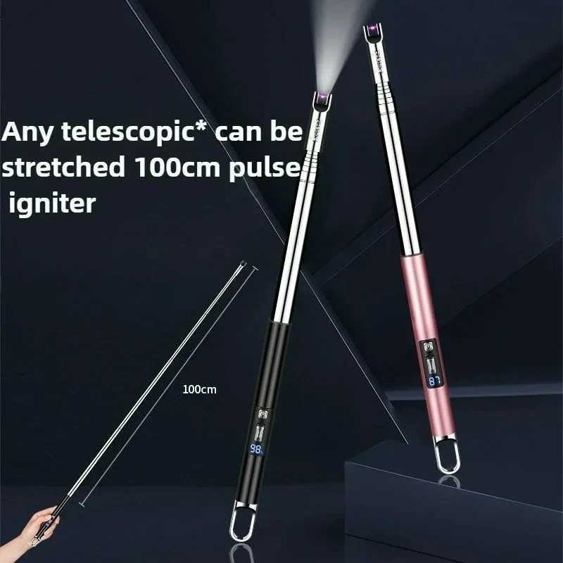 100cm tra-Long Telescopic Arc Pse Lighter Safe Eco-Friendly Rechargeable Igniter BBQ Kitchen Windproof Electric Lighters Y251104-image-1083203126