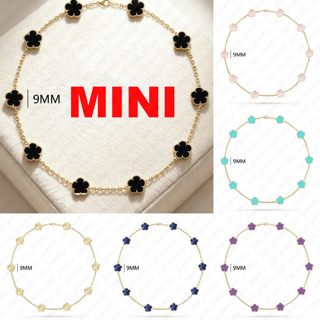 luxury necklace designer jewelry 10 motif clover necklaces elegant mini 9mm flower shape pendant necklace 925 sterling silver lucky clover high f