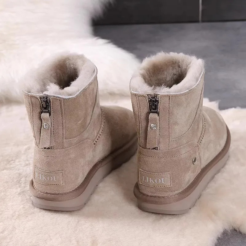 Bottes de neige du nord-est pour femmes, chaussures d'hiver en polaire et coton épais, 251104
