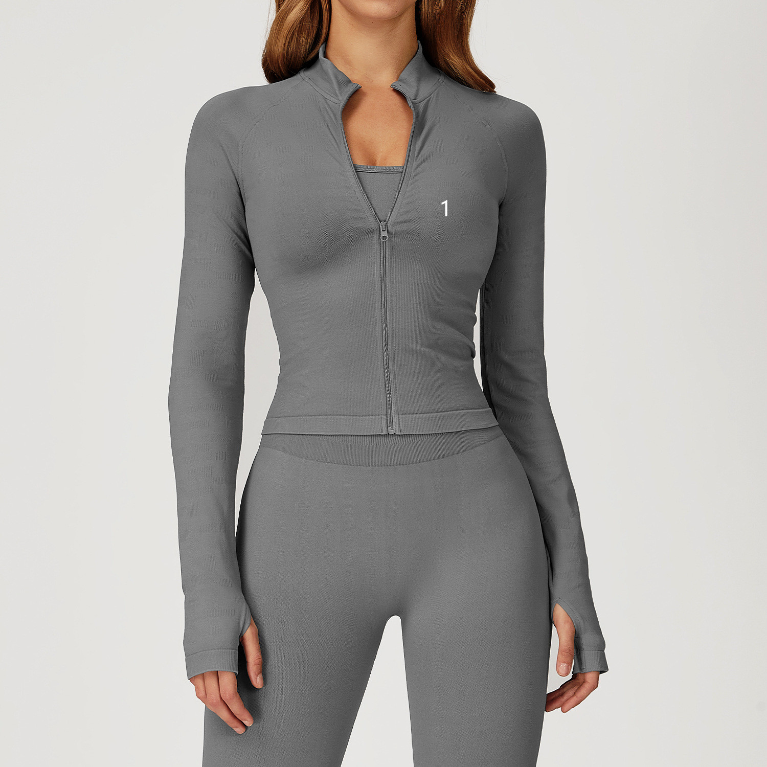 4513 Women Tops Yoga Outfit Close-fitting Outer Pilates Jackets Outdoor Exercise Fitness Running Wear Adult Sportswear Long Sleeve