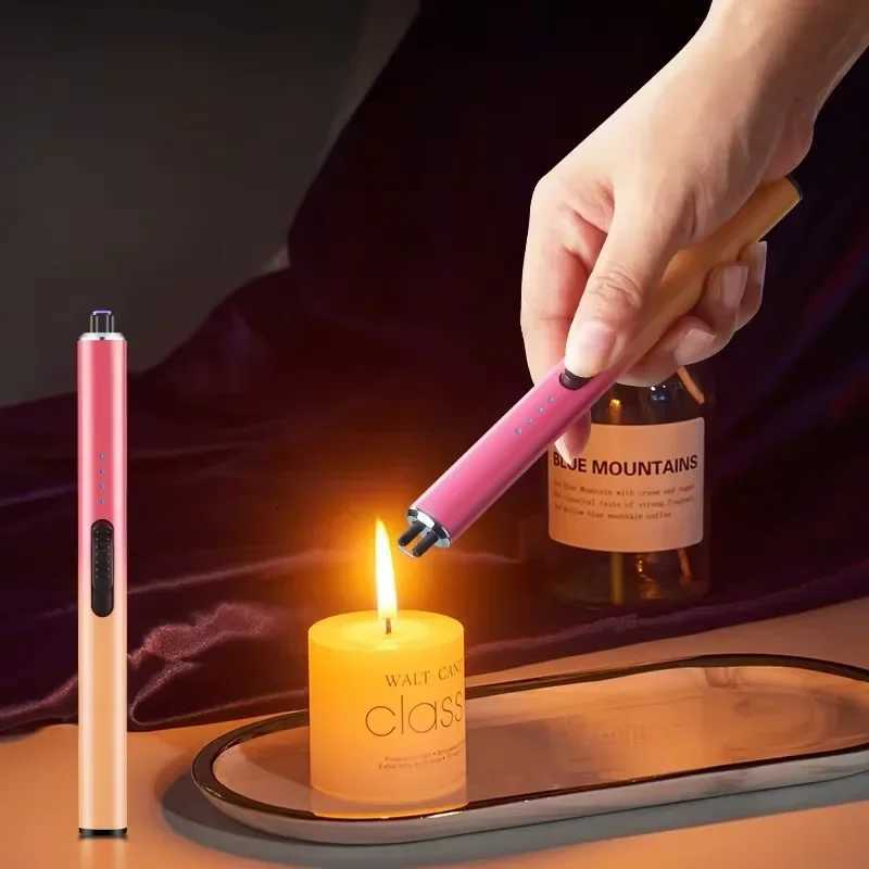 Windproof Pse Arc Ignition USB Lighter Double Safety Switch Battery Display Outdoor BBQ Kitchen Igniter Electric Lighters Gift Y251104-image-1083202825