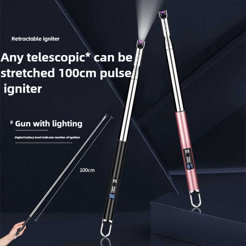 tra-Long Telescopic USB Arc Lighter Safe Eco-Friendly Rechargeable Igniter for BBQ Kitchen Fireplace Windproof USB Lighter Y251104-image-1083205067