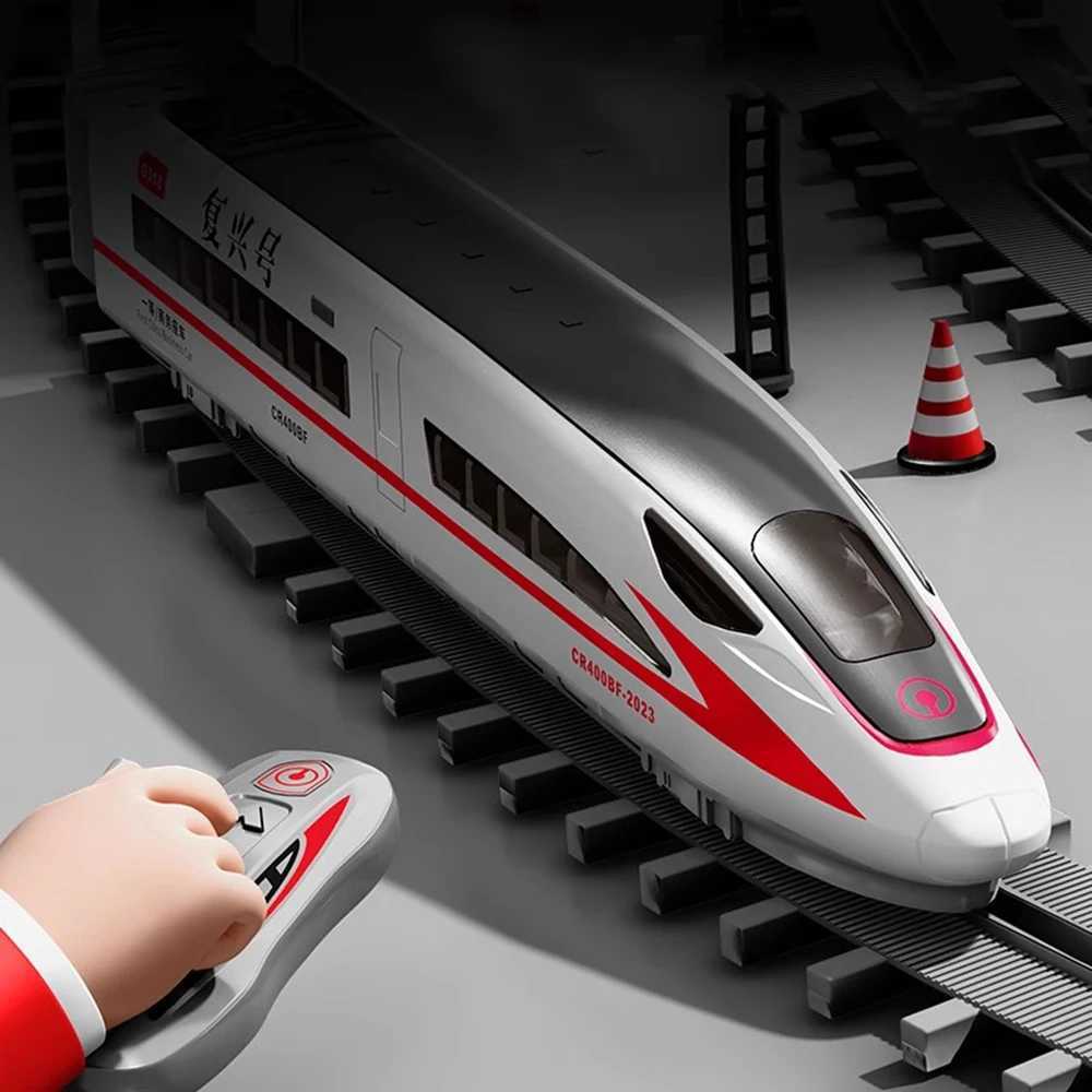 FuXing Modèle de Train Grande Vitesse Échelle 1:60 Voiture Télécommandée Électrique Simulation Annonces Sonores Lumière Jouet Cadeau